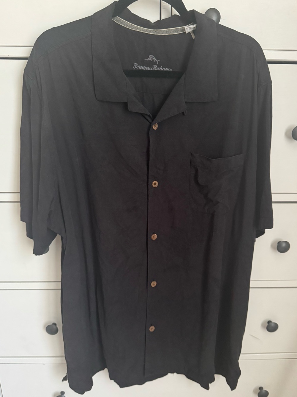Tommy Bahama Black Short-Sleeve Relaxed Button-Down Shirt